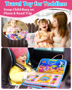 Exorany Busy Board Montessori Toys for Toddler Girl & Boy Birthday Gifts, Busy Book Learning Sensory Toys for Toddlers, Toddler Travel Toy Educational Activities Learn Fine Motor Skills