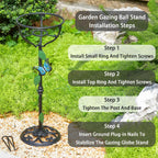 Cast Iron Gazing Globe Stand, 24.5" Gazing Ball Stand for Indoor Outdoor