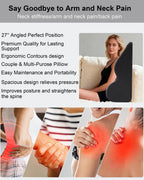 HOMEPAC Sweet Spot Pillow, Memory Foam Support Pillow for Couples, 27 Ergonomic Contoured Lounger Cushion for Back, Lumbar and Body Support, Multi-Functional Comfort Pillow (Black)