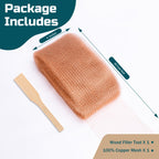 Copper Mesh Rodent Control Kit, 4in x 90ft Rustproof Pure Copper Mesh Roll
