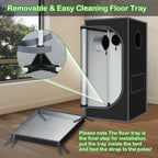 24"x24"x55" 600D Mylar Hydroponic High Reflective Grow Tent for Plants