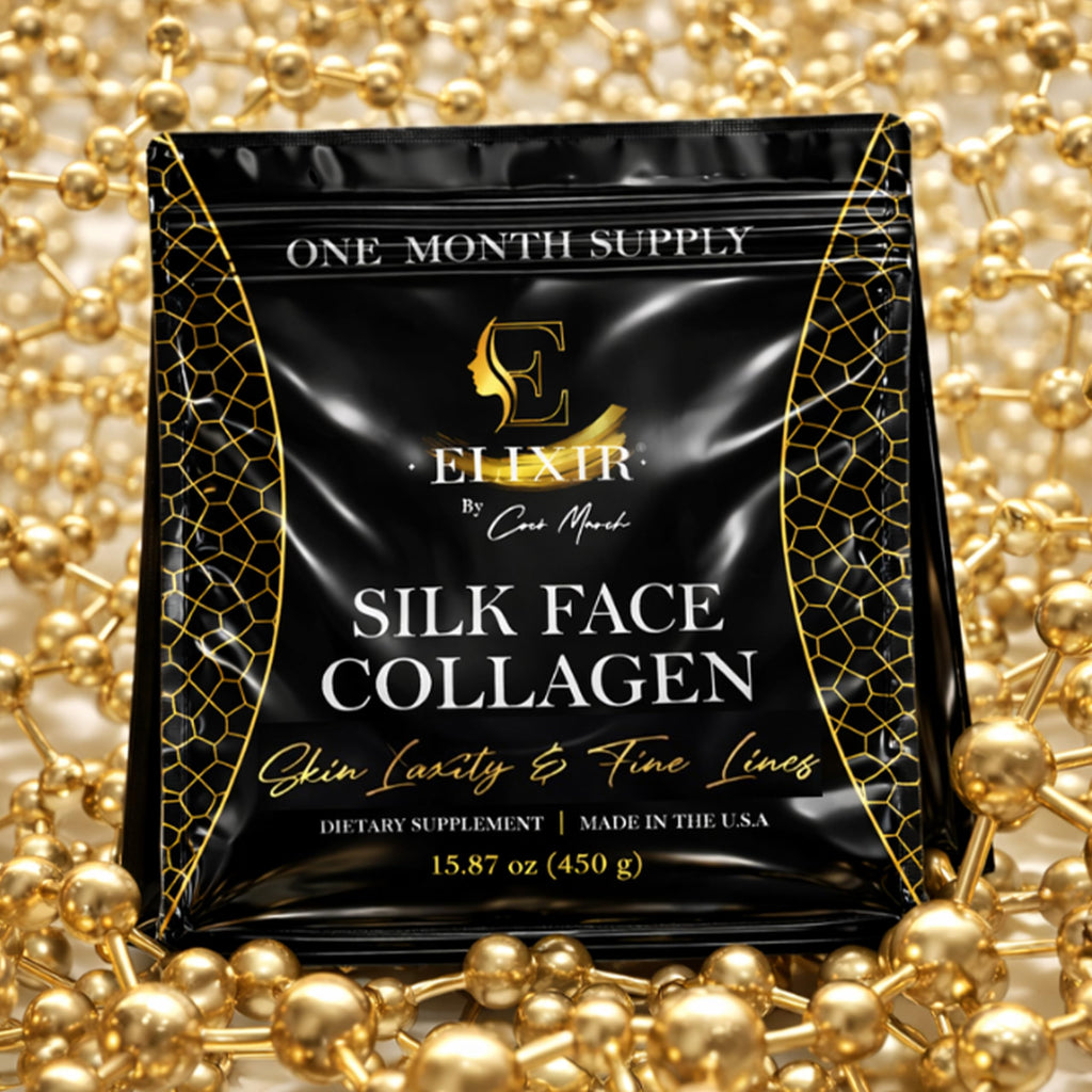 Silk Face Collagen - Collagen Peptides Powder for Women, Face and Neck 14g Protein | Ultra Low Molecular Weight Collagen – for Skin, Hair, Nail, Joint & Gut Health, 15.87 oz (450g) Cocó March