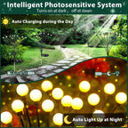 6 Pack Solar Garden Lights Outdoor Waterproof Firefly Lights Warm White