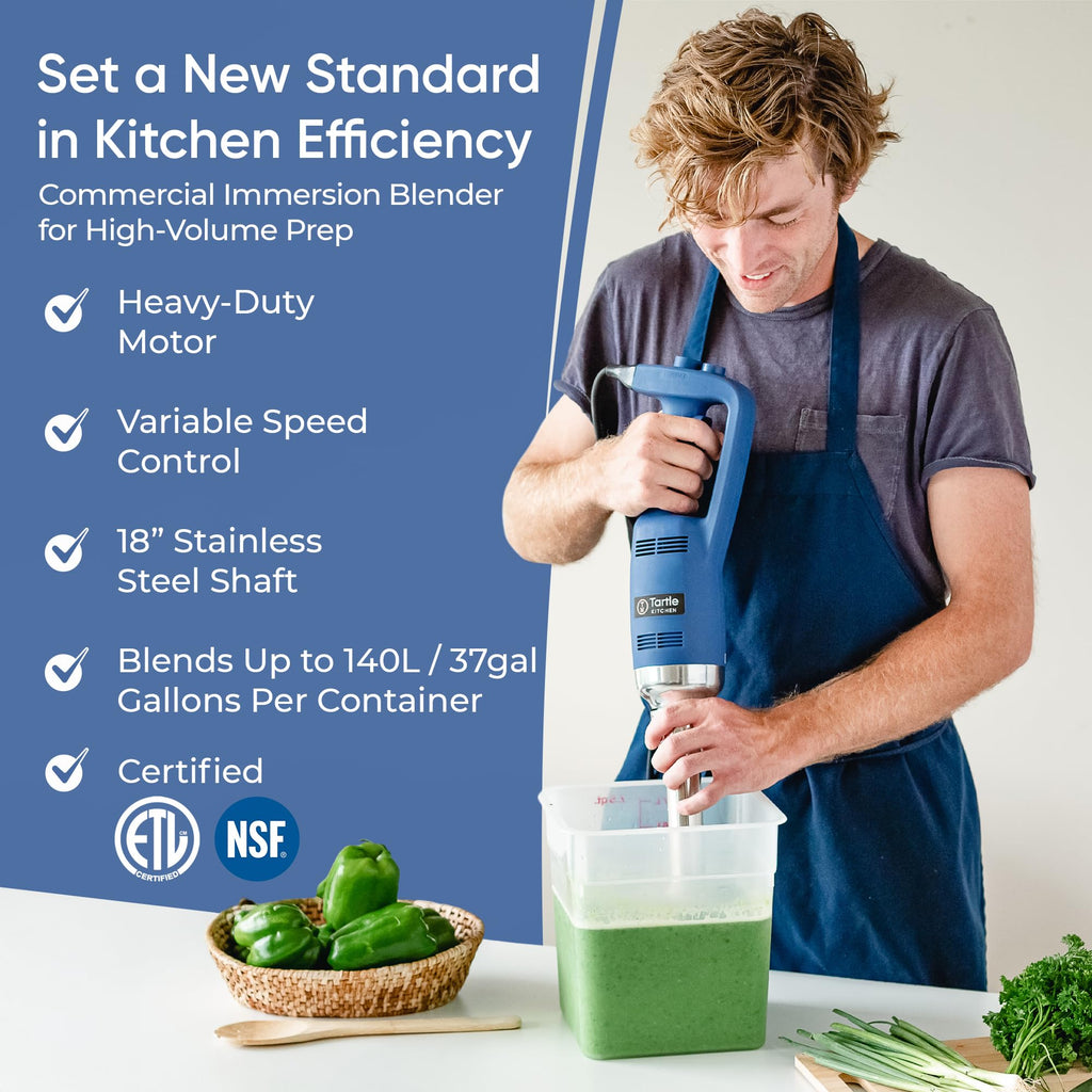 TK Commercial Immersion Blender, 500 Watt/.5 HP Variable Speed Motor, 16,000 RPM Heavy Duty with Performance Assurance - 18"