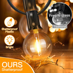 Ollny Outdoor String Lights, 50FT LED Patio Lights Waterproof Plug in