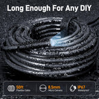 Teslong 50FT USB-C Borescope Camera with Light, Only Compatible with iPhone 15/16/17 Android Phones, 50 ft Flexible Waterproof Endoscope for DIY Pipe Inspection with Drain Snake