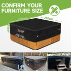 Enzeno Outdoor SPA Hot Tub Cover Waterproof Square 86 x 86 inch fit 84 x 84 or 83 x 83 or 82 x 82 or 7 ft x 7 ft 420D Heavy Duty Cub Hot Tub Lid Protectors Protective Cover Cap