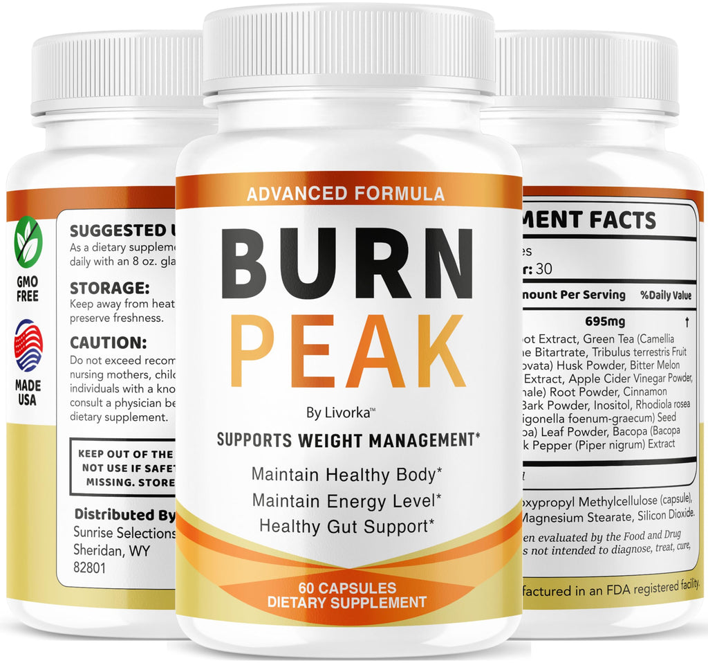 (3 Pack) Burn Peak Capsules - Official BurnPeak Weight Pills Advanced Premium Support, All Natural Burn Peak Pink Salt Trick Supplement for Overall Health & Wellness Reviews, 180 Capsules for 3 Months