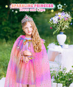Princess Dress Up for Girls, Unicorn Light up Princess Cape Princess Dress
