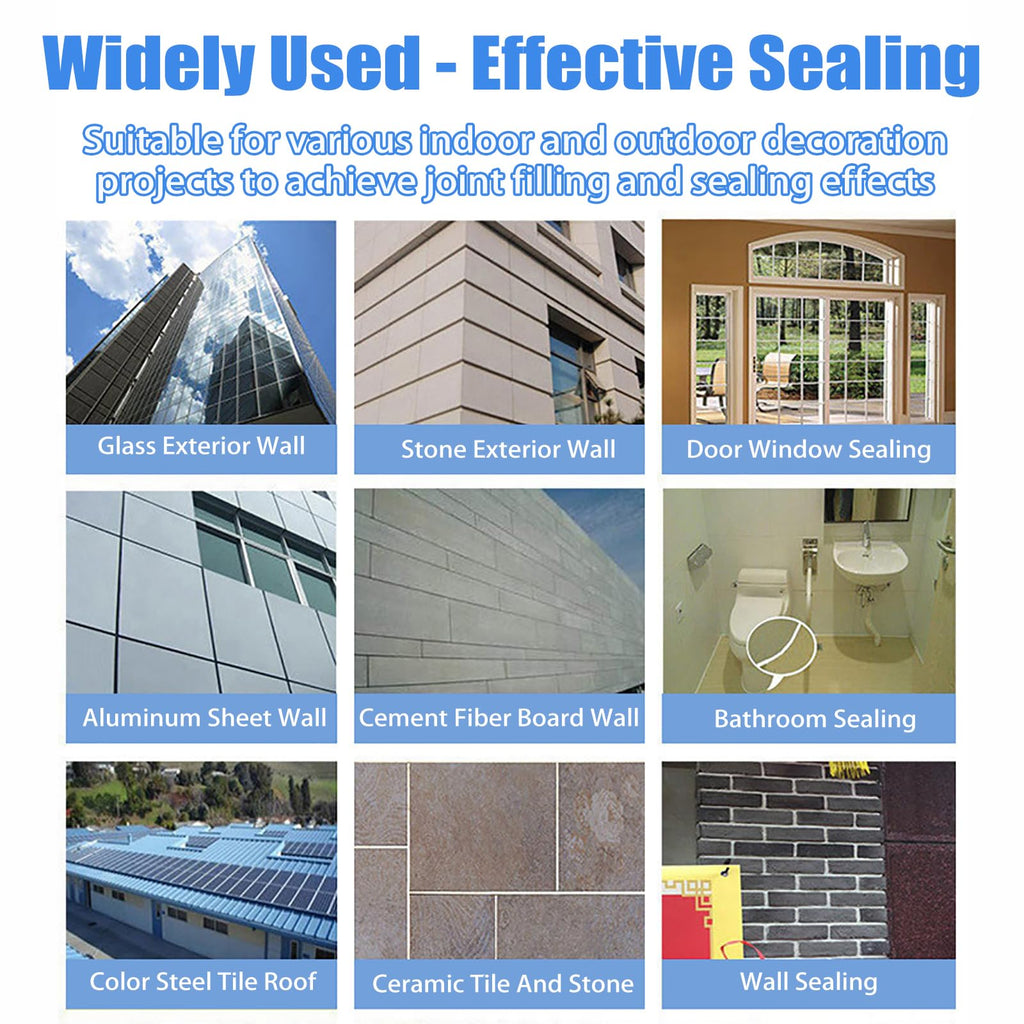 9900 Sealant Waterproof, Silicon Waterproof Sealant, Permanent Solution for Roof & Wall Cracks, Outdoor Water Proof Exterior Sealants Heat Resistant, Tear and Stretch Resistance (White,1Pc)