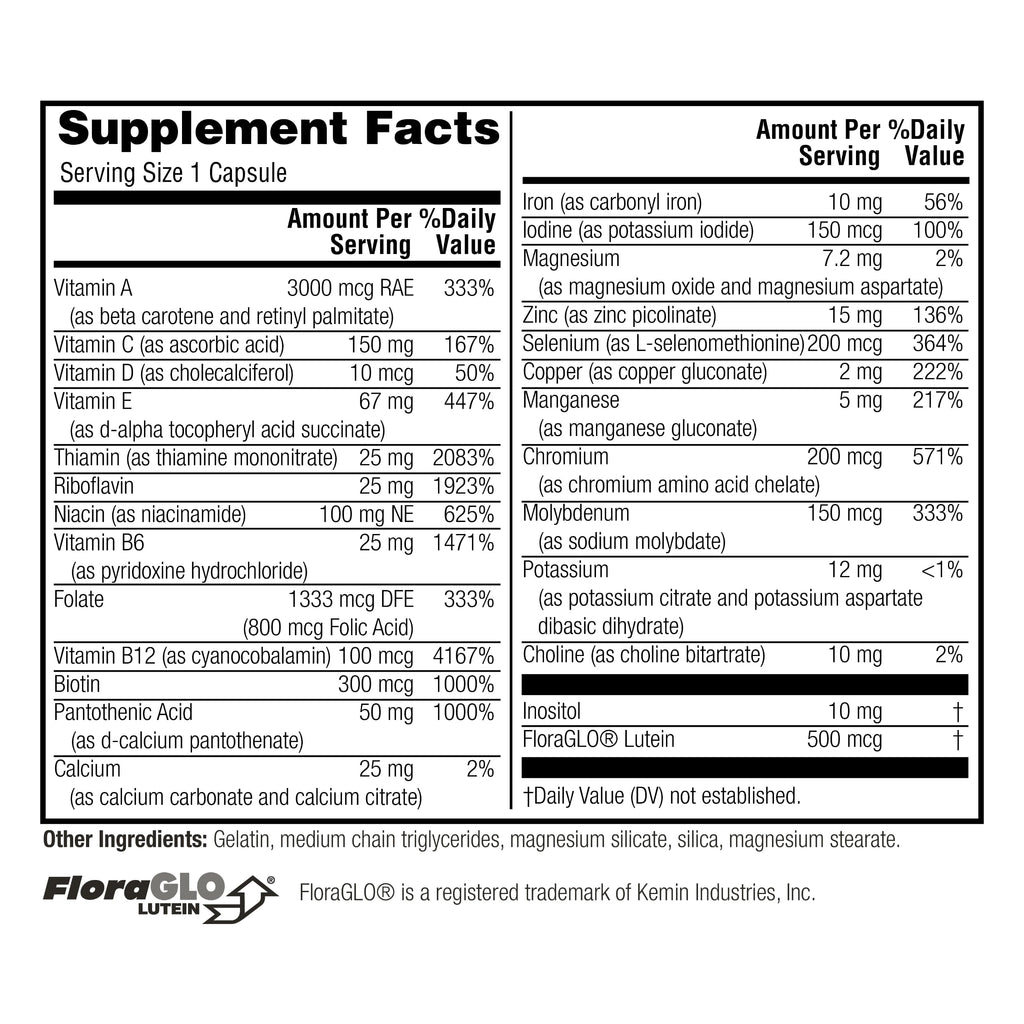 Twinlab Daily One Caps with Iron - Nutritional Supplement with Iron, Zinc, B Vitamins, and More - 60 Capsules