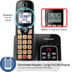 Panasonic Cordless Phone with Answering Machine, 2 Handsets Landline Phone