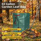 Rake for Leaves - 25 Tines Heavy Duty Metal Rake Set with Leaf Scoops & 53 Gallon Bag, Adjustable 67.5" Garden Rake, 3-in-1 Tool for Yard Pine Needle Grass Cleanup