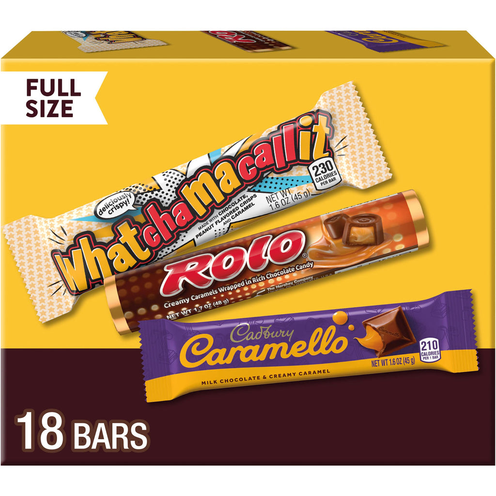 HERSHEY Assorted Chocolate Caramel Candy Variety Pack, 29.4 oz, 18 ct
