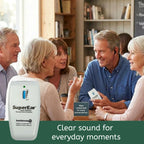 SuperEar SE9000HP Hearing Amplifier – Rechargeable Personal Sound Amplification System with Headphones & Earbuds, 50dB Boost, 3-Tone Selection