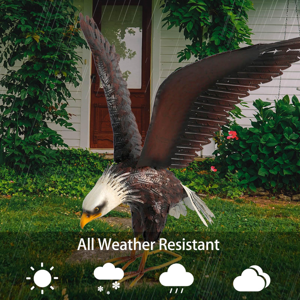 Kircust Bald Eagle Garden Sculpture & Statue, 40.6-Inch Wide