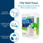 Camco 1-Ply RV Toilet Paper - 4 Rolls - Quick Dissolve & Septic Safe