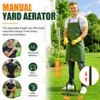 Lawn Aerator Tools, 3 Height Manual Yard Aerator with Self-Cleaning Design