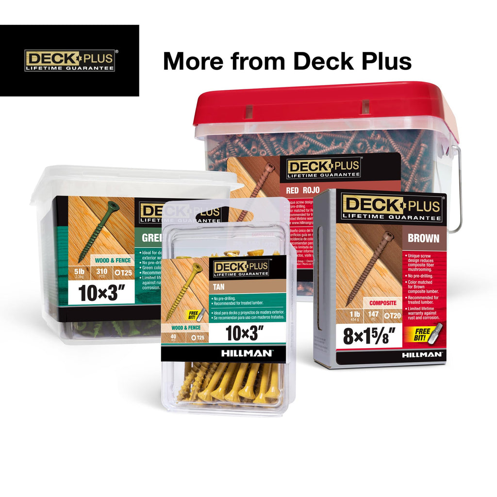 Deck Plus Deck Screws, #10 x 2-1/2in, 625 Pack, Tan