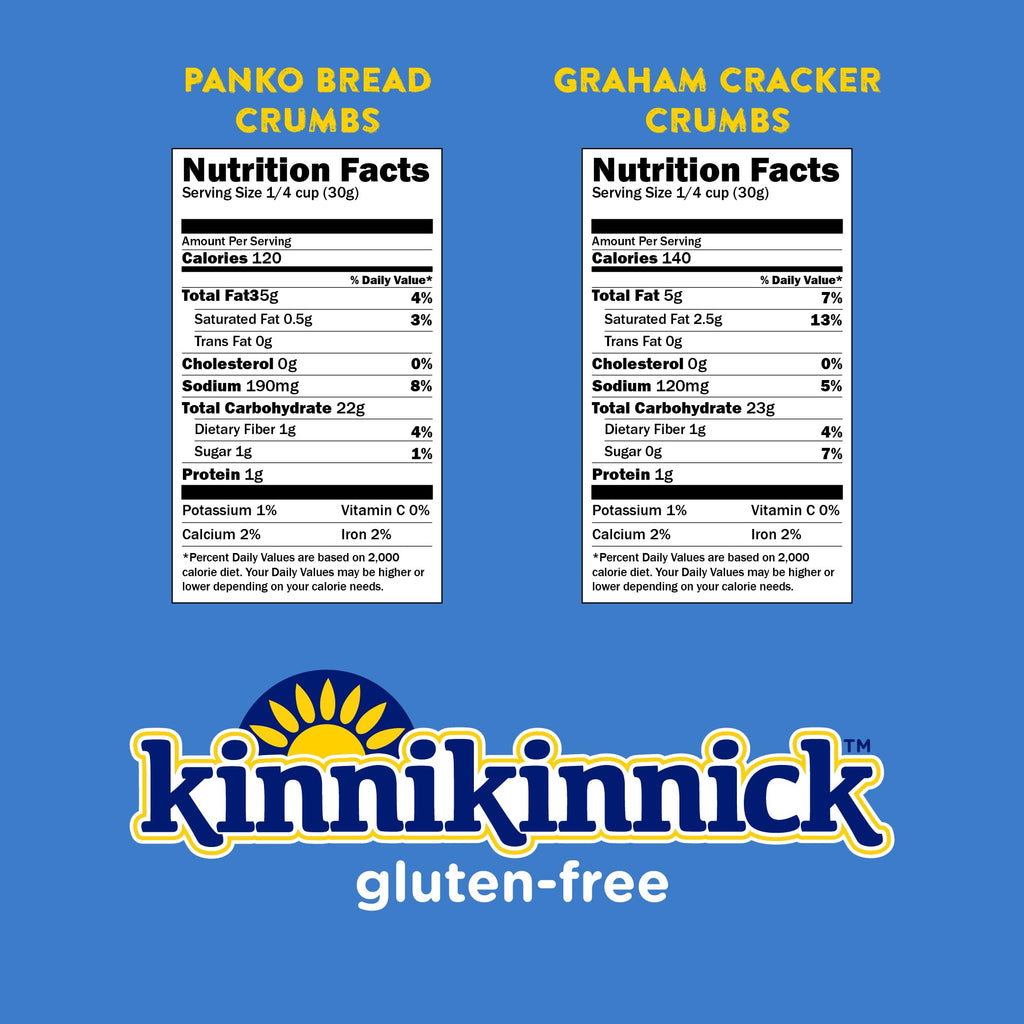 Kinnikinnick Crumb Variety Pack - Graham Style Crumbs and Panko Style Bread Crumbs - Gluten Free, Allergy Friendly Vegan Bread Crumbs - 2 Pack, 1 of Each