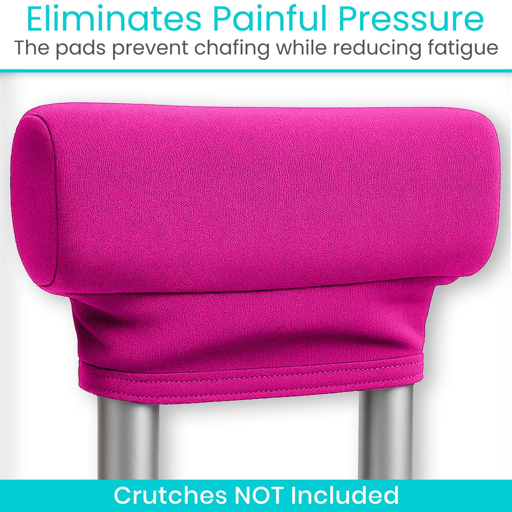 Vive Premium Crutch Pads & Hand Grips - Comfortable, Breathable, Machine Washable Padding - Moisture Wicking & Odor Reducing Pillow Accessory Covers for Adult & Youth Walking Crutches