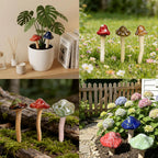 csjzzt 10 Pack Ceramic Mushroom Garden Decor, Outdoor Fairy Garden Ornament