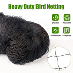 CITOOTY Bird Netting for Chicken Coop Run, 25x50 Ft Heavy Duty Poultry Netting with 2.4" Mesh, UV Resistant Black Net Garden Netting for Fruit Trees, Vegetable Plants, and Yard Protection