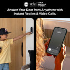 Arlo Video Doorbell HD | 2nd Gen | Wireless/Wired Option, 2-Way Audio, Night Vision, Head to Toe Video View, Integrated Siren | Live Stream | Real Time Notifications |180 Deg Wide View, White