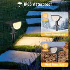 GKGG Solar Lights Outdoor Waterproof IP65, Solar Powered 76 LED 3 Lighting Modes Solar Spot Lights Outdoor for Yard Garden Landscape Pathway (Warm White, 4 Pack)