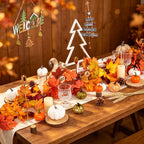 DearHouse 2 Pack Fall Garland Maple Leaf, 5.9Ft/Piece Hanging Vine Garland Artificial Autumn Foliage Garland Thanksgiving Decor for Home Wedding Fireplace Party Christmas (Orange)
