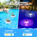 Cootway Floating Pool Lights w/Remote, 6.5 Inch RGB Solar Pool Lights That Float with 9 Dynamic Lighting, IP68 Waterproof Pool Floating Light, Hangable Solar Floating Light for Pools Party Garden(4)