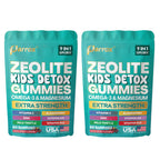 Parrox Zeolite Kids Detox Gummies, 9-in-1 Extra Strength with Zeolite, Omega-3, Magnesium, Elderberry, Vitamin C, Milk Thistle, Vitamin D3, Zinc, B12 – Sugar-Free (Mixed Berry Flavor - 2 Pack)