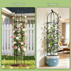 Obelisk Trellis for Garden Plants Climbing: 6ft Rustproof Metal Pipe with Plastic Coated - Potted Plant Climber Support for Outdoor Indoor Grape Vines Vegetable Fruits Flowers (2PC)