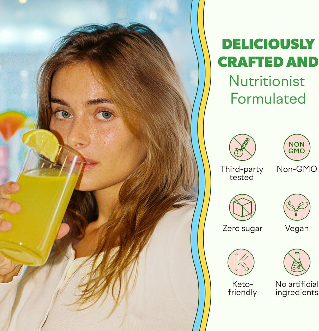 Feel Goods Gut Guardian, Digestive Health Powder Packets - Probiotic Fiber Powder with Prebiotics & L Glutamine for Gut Health, Bloating Relief & Digestion Support - Zero Sugar & Organic Flavor