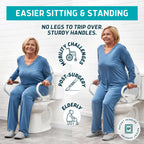 Lunderg Raised Toilet Seat with Handles - Elongated - Easy to Install Toilet Seat Risers for Seniors - Adds 3 Inches & Works like the one you’ve always used - Elegant design - No Hospital Vibe