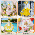 8 Set Holiday Porch Goose Outfits All Seasons Holiday Bundle St. Patrick Easter Summer Hawaiian 4th of July Halloween Christmas Birthday Raincoat Concrete Porch Goose Clothes for Patio Yard Lawn Decor
