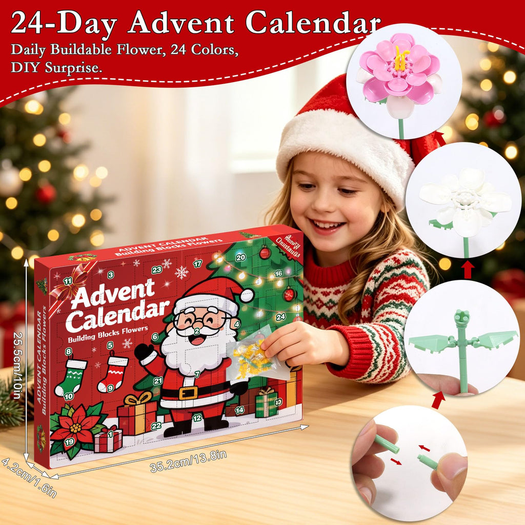 Flower Advent Calendar 2026 – 24-Day Christmas Countdown Building Set