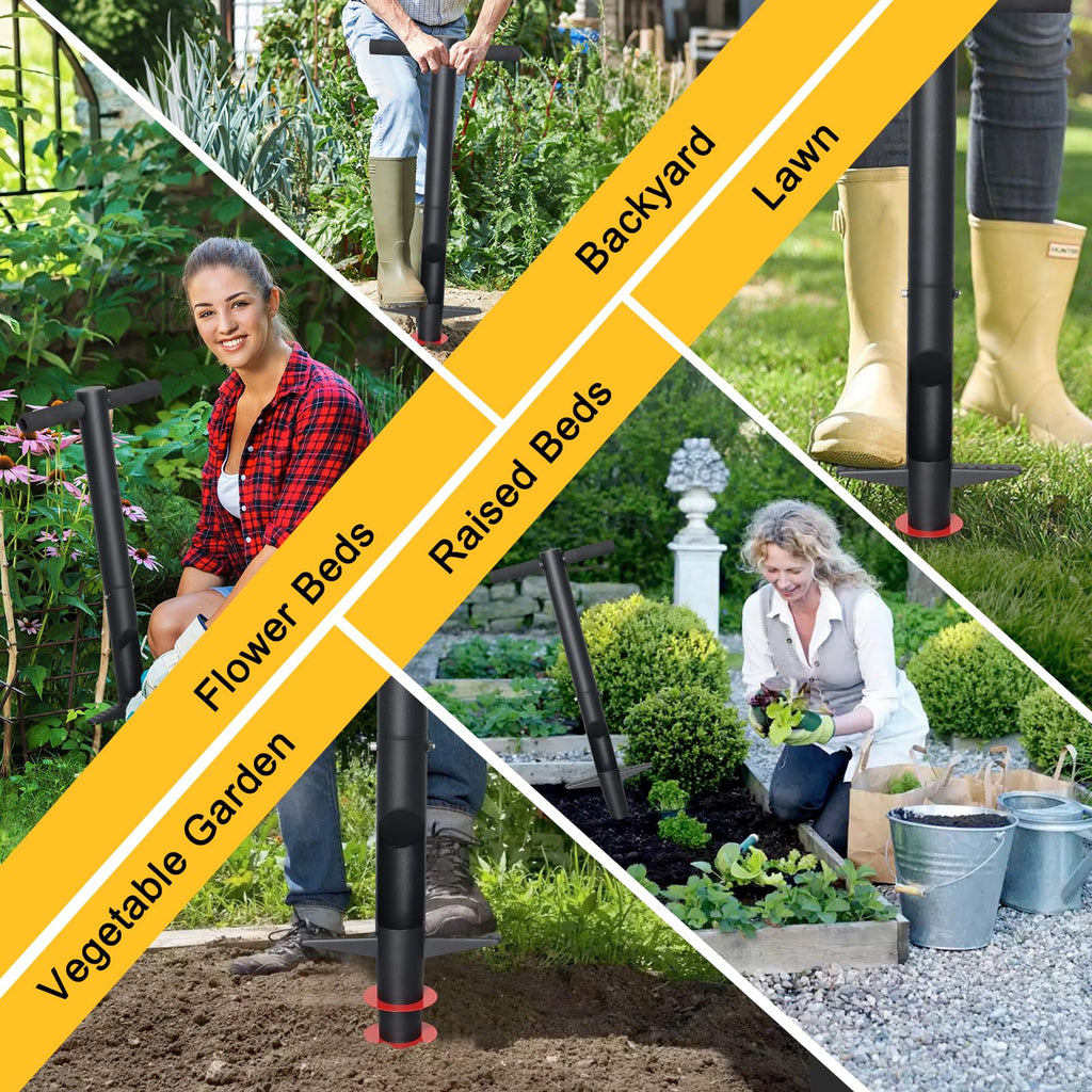 Bulb Planter & Sod Plugger - 34" Long Handle Grass Plugger Tool for Lawn Repair, Heavy Duty Garden Hole Digger with Easy Plug Release for Zoysia Plugs, Bare Spots, Tulip Planting,Turf Transplanting
