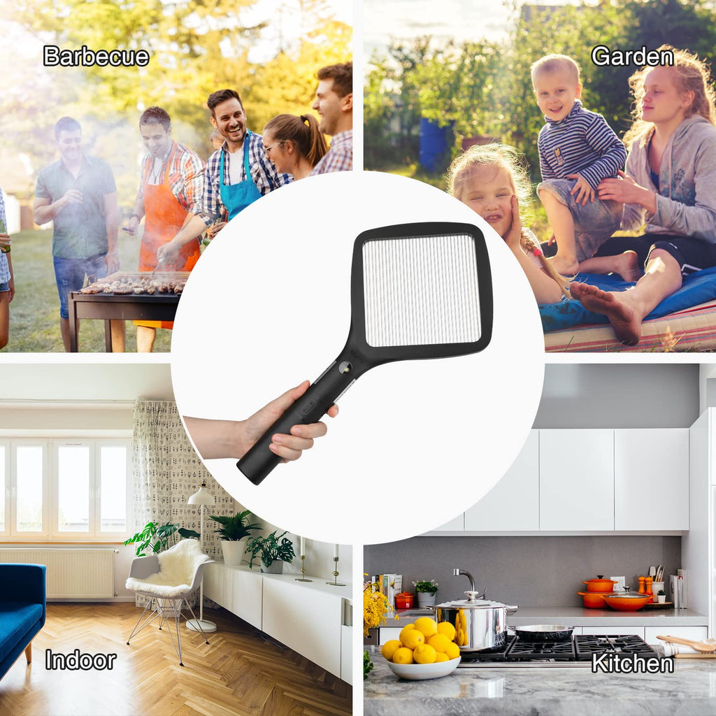 mafiti 2 in 1 Electric Fly Swatter Rechargeable with Flashlight Mosquito Zapper Bug Zapper Racket Fly Killer Indoor Outdoor