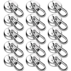 DIYMAG Magnetic Hooks, 110LBS Heavy Duty Neodymium Magnetism with Swivel Carabiner Hook,Great for Your Refrigerator and Other Magnetics Surfaces, Pack of 15