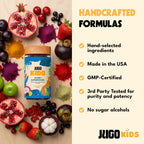 JUGO Kids Sport + SUPERFOODS Electrolyte Gummies for Sports Hydration and Daily Play with Super Fruits, Vitamin B12, and Potassium, Gluten-Free, Non-GMO, Tropical Flavor, 50 Count