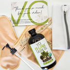VITAL AFFAIR Castor Oil Cold Pressed Pure Glass Bottle Castor Oil with Flannel 100% Cotton Organic Castor Oil Packaging