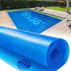 16' x 36' Rectangular Solar Cover for Inground and Above Ground Pools, 12 Mil - Premium Heavy Duty Solar Blanket for Above Ground Pool, Blue - Made in USA