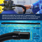 U.S. Pool Supply 9 Foot Heavy-Duty Above Ground Pool Hose, 1.5" - Black Replacement Filter Connecting Hose, Flexible Spiral Wound EVA - Compatible with Intex for Pool Filter Pumps - Skimmer Pump