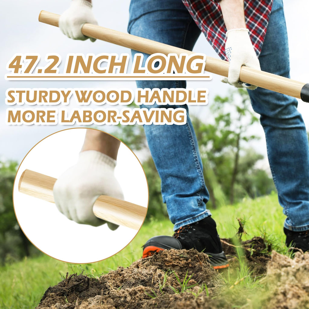 48" Wooden Shovel Handle Replacement for Garden