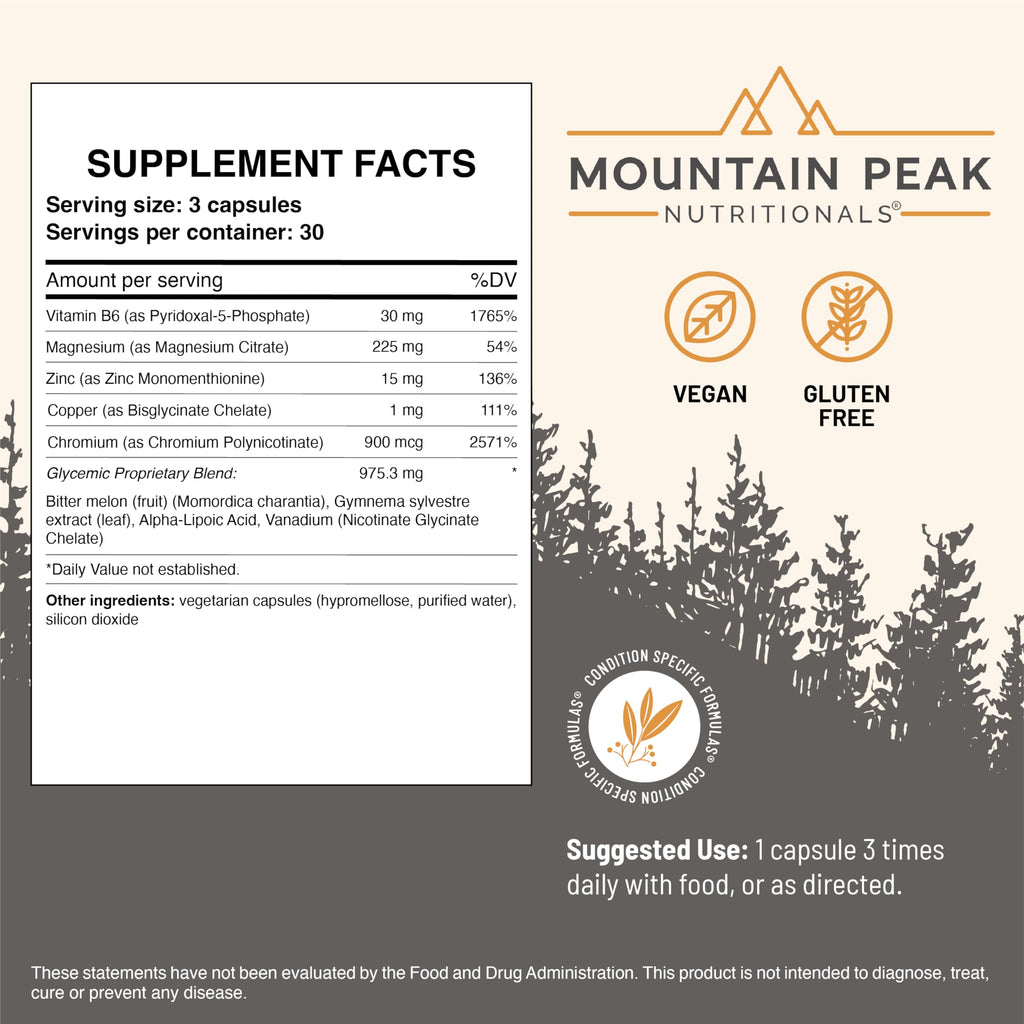 Mountain Peak Nutritionals Glycemic Formula Metabolic Support 90ct