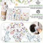 Noveread 36 Pack Reusable Kitchen Cloths Cotton Towels, Wildflowers