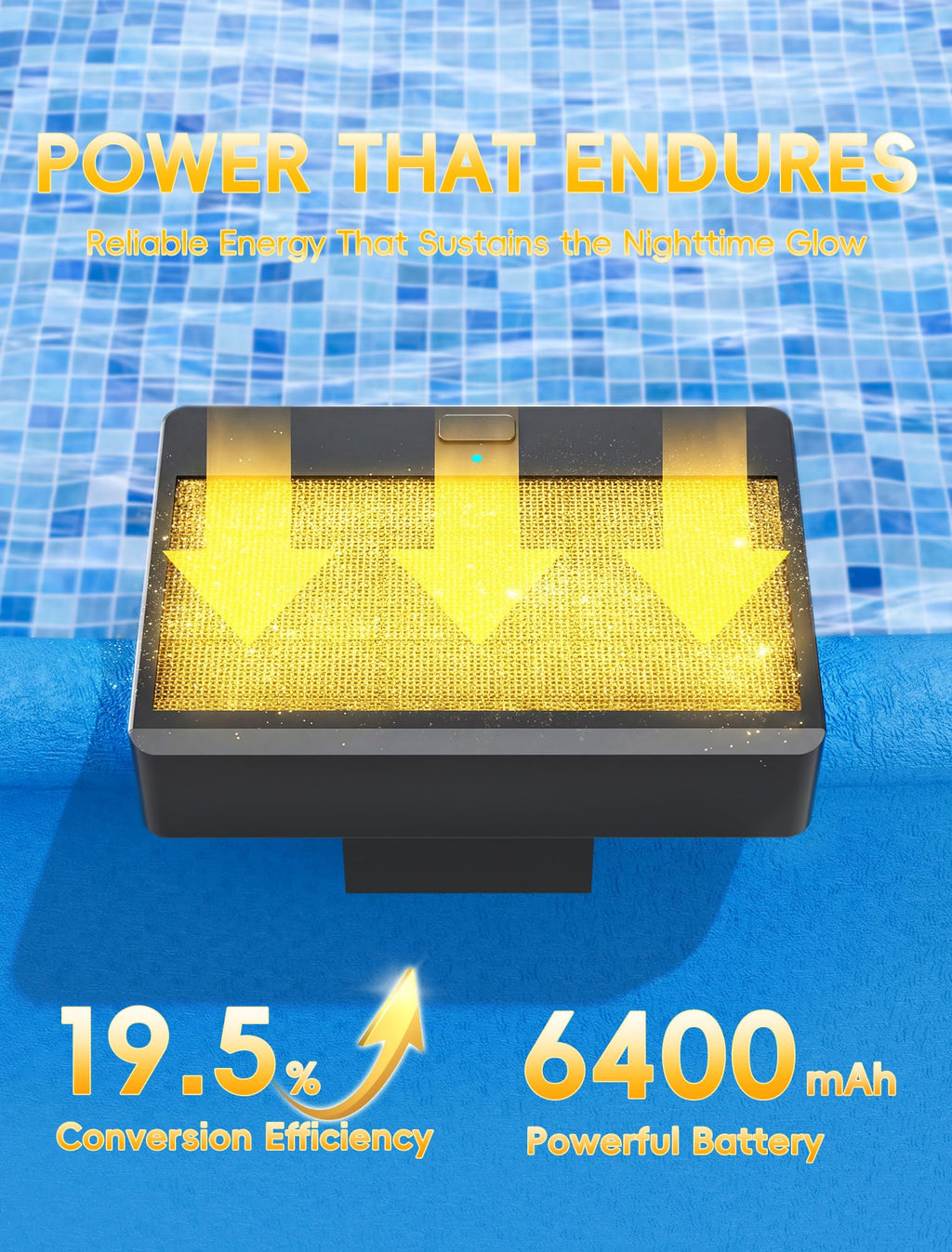 Kompoll Solar Pool Lights for Above Ground Pools(Premium Frame Only), 10-Color 4-Mode LED Poolside Light with Light Sensor, Submersible Underwater Pool Lighting, Remote Control & Timer Off, 1 Pack