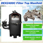 Byenins DEX2400C Filter Top Manifold Replacement for Hayward Pro-Grid DE2420, DE3620, DE4820, DE6020, DE7220 DE Filters and Micro-Clear DE2400, DE3600, DE4800, DE6000 DE Filters with Air Relief