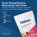 Bariatric Fusion Bariatric Multivitamin Chewable Soft Chew | Cherry Pineapple Flavor | Chewy Vitamins for Post Bariatric Surgery Patients | 60 Count | 1 Month Supply